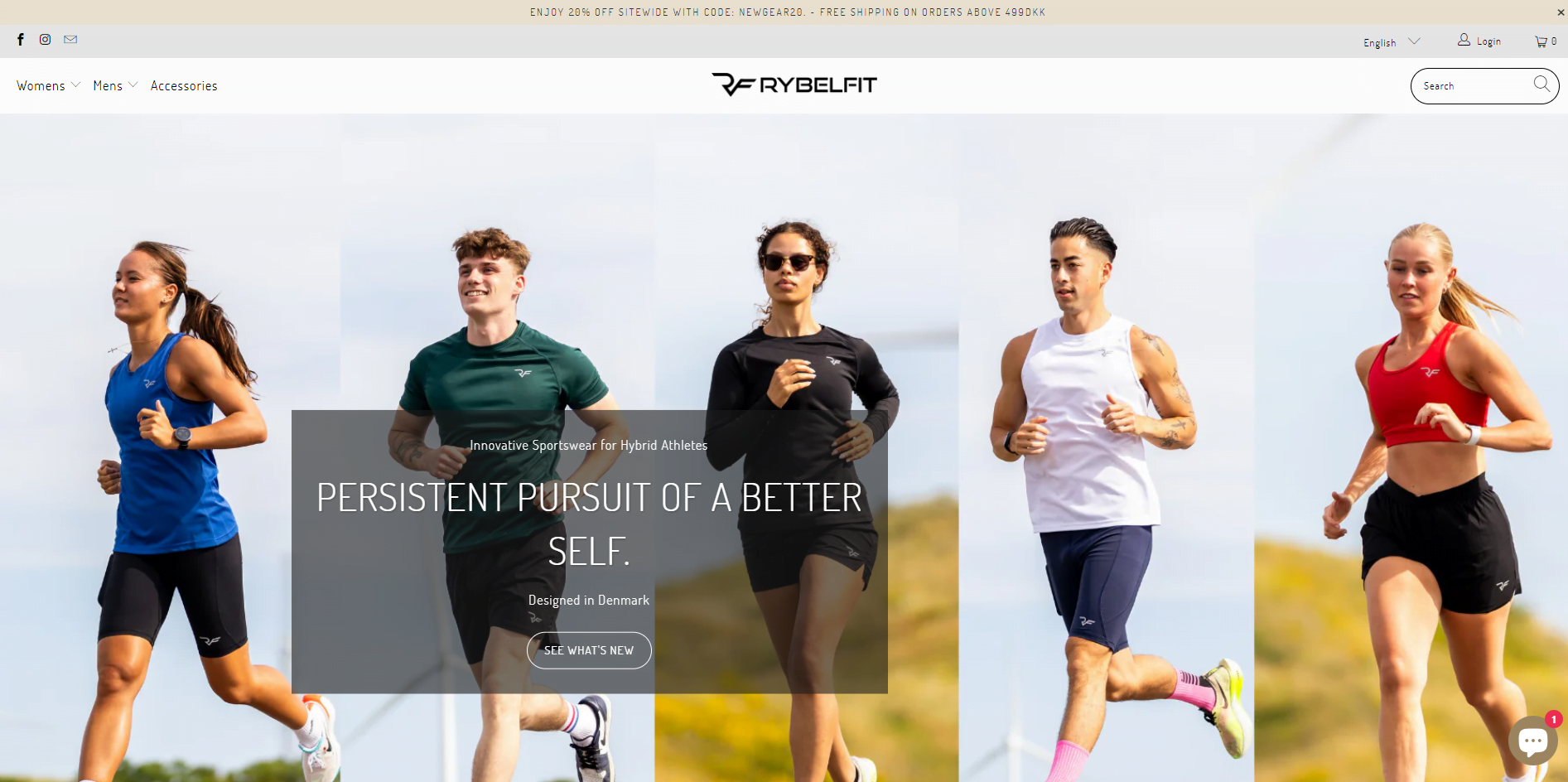 rybelfit sportswear website secreenshot