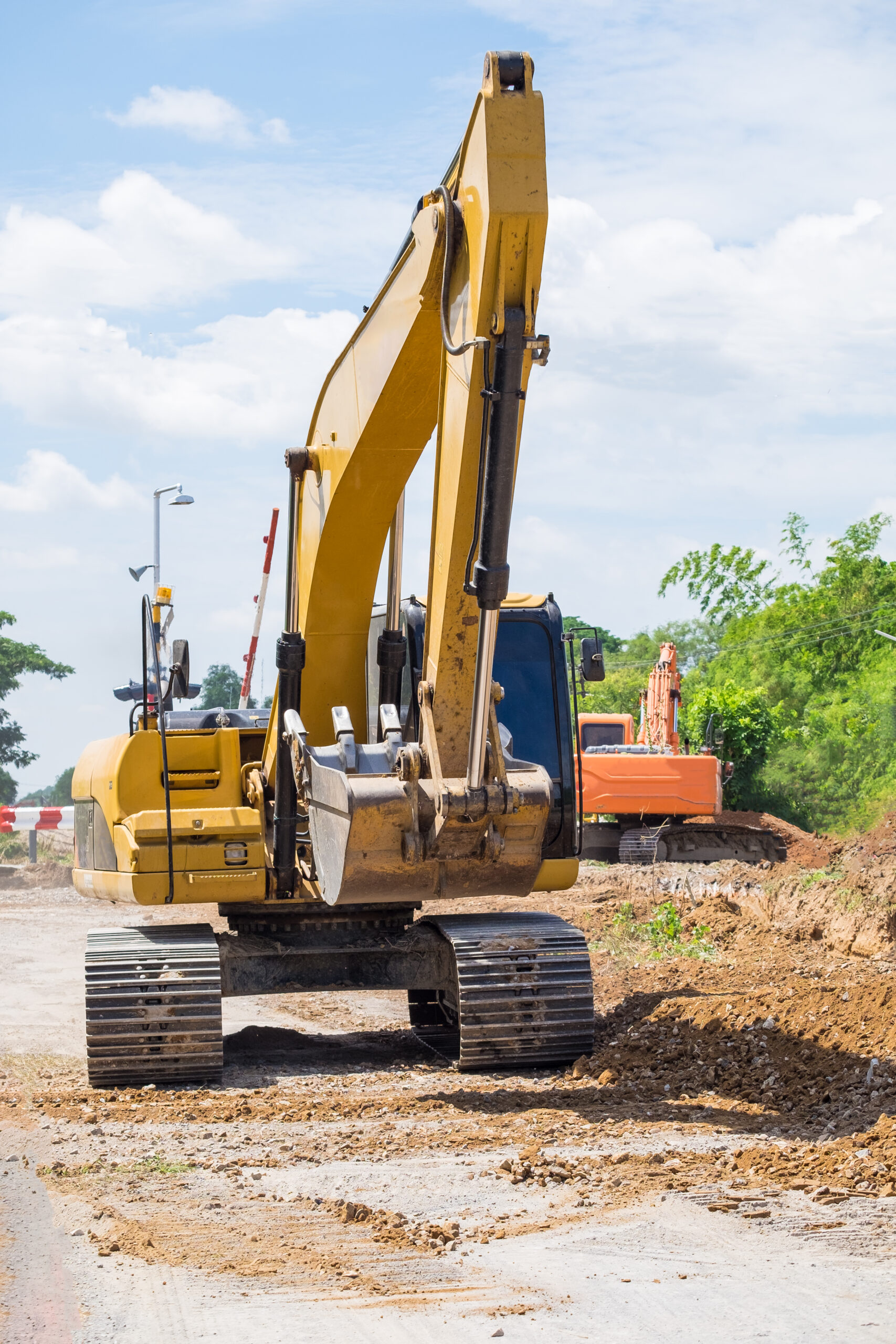 Site Preparation Ukiah CA Backhoe heavy machine moving