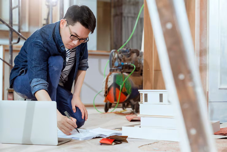 portrait-young-asian-contractor-carpenter-site-checking-blueprint-floor-with-concentrate-focus-home-renovate-site-construction-background_609648-1165