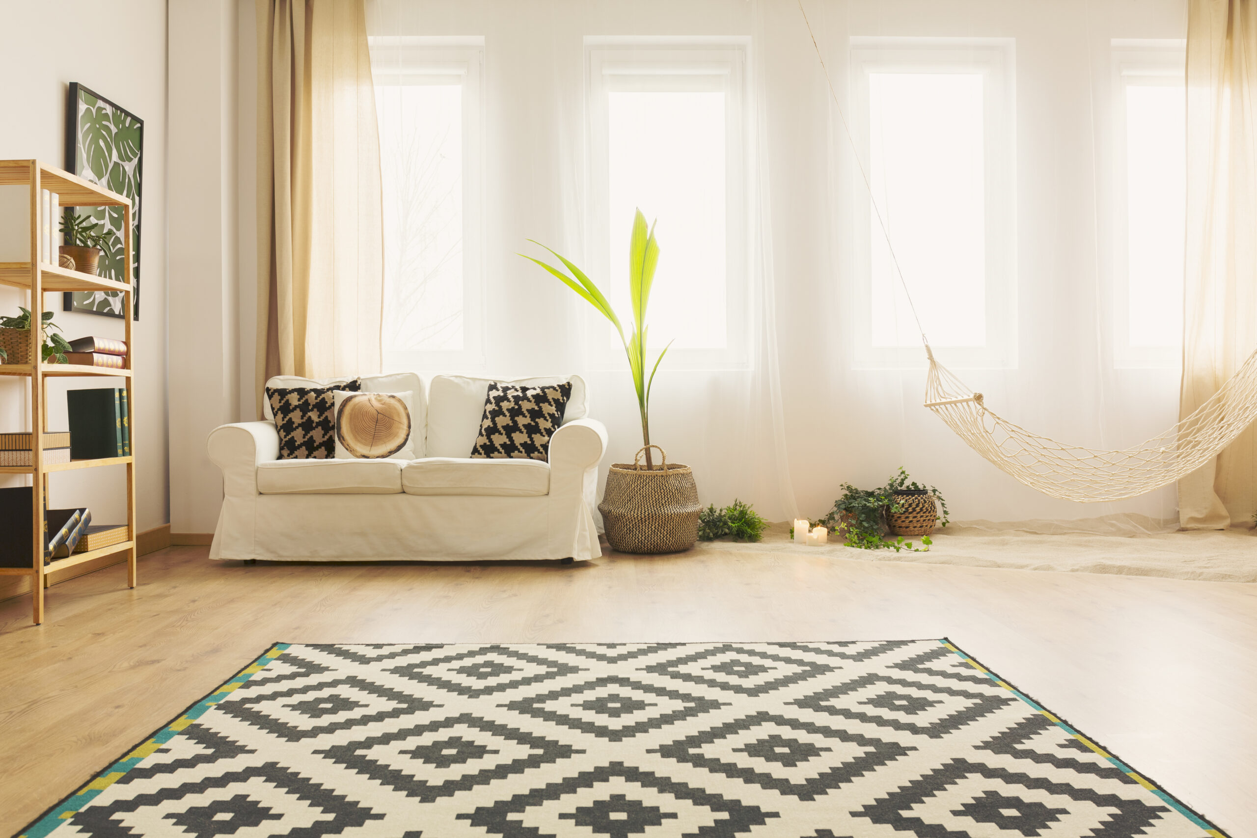 Area Rug Cleaning Frisco TX Sand living room with hammock