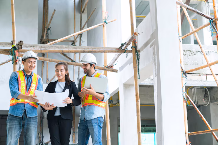 Construction Services Philadelphia PA young-asian-engineers-teamwork-site-inspector-discuss-together-using-notebook-computer-paper-blueprint-building-construction-sitehome-renovation-ideas-concept_609648-890